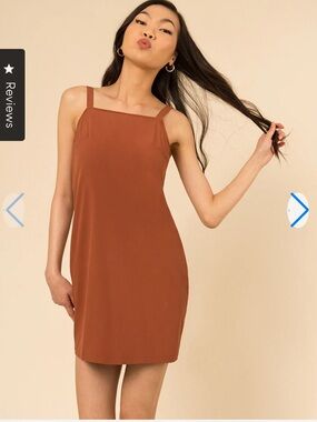 WAYRE Dress Sevilla Shift Mini Active in Clay Brown Red